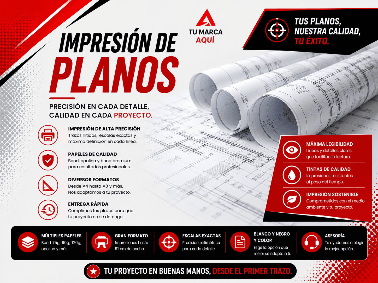 Planos en papel bond 90g